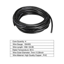 Load image into Gallery viewer, uxcell RVV Wire Cable Extension Cord Copper Wire Electric Conductor 4 Core 18 AWG 10M/32.8ft Length
