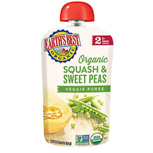 Load image into Gallery viewer, Earth's Best Organic Stage 2 Baby Food, Squash and Sweet Peas, 3.5 oz. Pouch
