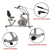 Load image into Gallery viewer, Sunny Health &amp; Fitness Magnetic Recumbent Exercise Bike, 350lb High Weight Capacity, Cross Training, Arm Exercisers, Monitor, Pulse Rate Monitoring | SF-RB4708
