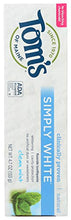 Load image into Gallery viewer, Frankel &amp; Frankel Toms Of Maine Simply White Natural Flouride Toothpaste, Clean, Mint, 4.7 Oz
