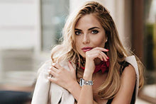Load image into Gallery viewer, Secbolt Carved Flower Bling Bands Compatible with Apple Watch Band 38mm 40mm 41mm iWatch Series 7/6/5/4/3/2/1/SE, Stainless Steel Dressy Jewelry Diamond Bracelet Bangle Wristband Women, Silver

