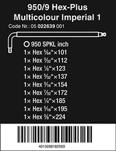 Load image into Gallery viewer, Wera 05022639001 L-key-Set for 950 SPKL/9 SZ imperial,MULTI
