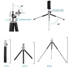 Load image into Gallery viewer, Mini Tripod, 6 inch Extendable Portable Desktop Phone Tripod Stand with Phone Holder, Lightweight Tripod for Cellphone/Webcam/Gopro/Small Camera
