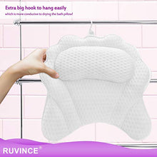 Load image into Gallery viewer, Bath Pillow RUVINCE Luxurious Bath Pillows for Tub Contains 2 Loofah Body Scrubber Ergonomic Bathtub Pillow for Neck，Head &amp; Shoulders
