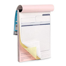 Load image into Gallery viewer, Blue Summit Supplies Contractors Invoice Book, 3 Part Carbonless Forms with White, Yellow, and Pink Copies, Work Order Receipt Book with Blank Invoice Sheets, 8-3/8 x 11-5/8 inch, 50 Pack
