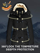Load image into Gallery viewer, Wantdo Women's Warm Thickened Parka Jacket with Removable Hood Black, S
