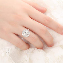 Load image into Gallery viewer, Frayerr Vintage Design Anniversary Ring - Excellent Round Cut 2.00 Carat Moissanite Women Ring - Double Halo 925 Silver Handcrafted Ring
