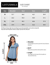 Load image into Gallery viewer, Lotusmile Blouses &amp; Button-Down Shirts, Collared Shirts for Women Short Sleeve Cute Chiffon Summer Button Up Business Top Fashion 2022 Spring Relaxed Fit Classy Formal Professional Dressy Blouse
