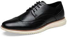 Load image into Gallery viewer, Jousen Men's Black Dress Shoes Brogue Lace Up Casual Dress Shoes for Men Wingtip Oxfords Shoes (AMY734 Black 10.5)
