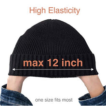 Load image into Gallery viewer, accsa 2 Pack Winter Knit Beanie Hat for Men Women Winter Stretchy Hats for Women Soft Warm Unisex Cuffed Beanie Black and Grey
