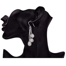 Load image into Gallery viewer, Silver Palace Sterling Silver Handmade and Natural Rainbow Moonstone Earring for Womens and Girls
