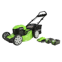 Load image into Gallery viewer, Greenworks 40V 21" Brushless (Smart Pace) Self-Propelled Lawn Mower, 2 x 4Ah USB (Power Bank) Batteries and Charger Included MO40L4413
