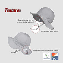 Load image into Gallery viewer, Ami&amp;Li tots Adjustable Sunscreen Bucket Sun Protection Summer Hat for Baby Girl Boy Infant Kid Toddler Child UPF 50 Matte Grey
