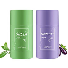 Load image into Gallery viewer, 2PCS Green Tea/Eggplant Mask,Blackhead Peel Off Mask Purifying Clay Stick Facial Mask,Face Moisturizes Oil Control,Deep Clean Pore,Improves Skin for Women Men All Skin Types
