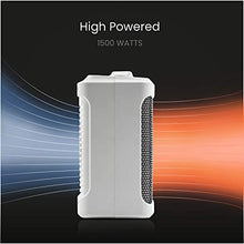 Load image into Gallery viewer, Pro Breeze Space Heater – 1500W Electric Heater with 3 Operating Modes and Adjustable Thermostat - Room Heater for Bedroom, Home, Office and Under Desk - White
