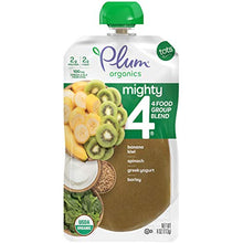 Load image into Gallery viewer, Plum Organics Baby Food Pouch | Mighty 4 | Variety Pack | 4 Ounce | 18 Pack | Organic Food Squeeze for Babies, Kids, Toddlers
