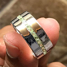 Load image into Gallery viewer, Genuine 2ct Green Peridot 925 Solid Sterling Silver Men's Ring Size 7, 8

