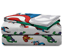 Load image into Gallery viewer, Jay Franco Marvel Avengers Comic Cool 7 Piece Queen Bed Set - Includes Comforter &amp; Sheet Set - Bedding Features Captain America, Spiderman, Iron Man, Hulk, Thor - Super Soft (Official Marvel Product)
