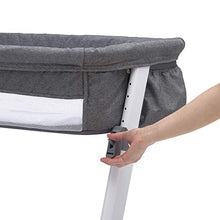 Load image into Gallery viewer, Simmons Kids By The Bed City Sleeper Bassinet - Adjustable Height Portable Crib with Wheels &amp; Airflow Mesh, Grey Tweed
