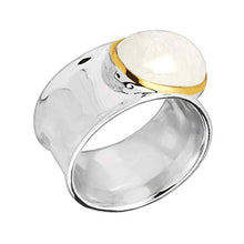 Load image into Gallery viewer, Silpada 'Good Spirits' 5 1/2 ct Natural Rainbow Moonstone Ring in Sterling Silver &amp; 14K Gold Plate, Size 11
