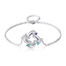 Load image into Gallery viewer, kaululu Personalized Gifts for Mom Charm Birthstone Bracelets for Women with 4 Baby feet Custom Women's Name Bracelet Adjustable for Mother Wife Grandma Mother's Day Birthday Gift
