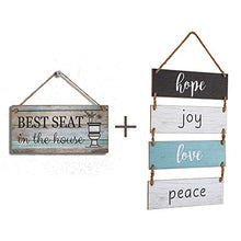 Load image into Gallery viewer, Bundle of Funny Bathroom Wall Decor Sign and Home Wall Decor Sign Hope Joy Love Peace
