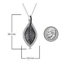 Load image into Gallery viewer, Evoque Round Cut Natural &amp; Treated Black Diamond Pendant Necklace (1/10 Ctw) - Jewelry for Women with 18" Sterling Silver Chain
