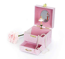 Load image into Gallery viewer, Trousselier - Ballerina - Photoluminescent Musical Cube Box - Glow in The Dark - Ballerina Shoes - Pink
