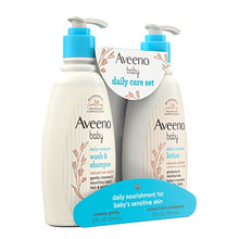 Load image into Gallery viewer, Aveeno Baby Daily Care Gift Set with Natural Oat Extract &amp; Oatmeal, Contains Daily Moisturizing Body Lotion &amp; Gentle 2-in-1 Baby Bath Wash &amp; Shampoo, Hypoallergenic &amp; Paraben-Free, 2 Items
