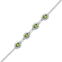 Load image into Gallery viewer, Gem Stone King 925 Sterling Silver Peridot Women's Tennis Bracelet 4.00 Carat Oval Shape Gemstone Birthstone 7 Inch with 1 Inch Extender
