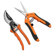 Load image into Gallery viewer, VIVOSUN Garden Hand Pruner Shear with Curved Blade and 8 Inch Bypass Pruning Shear, Orange
