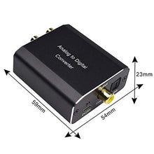 Load image into Gallery viewer, Analog to Digital Audio Converter, Tohilkel 2RCA R/L or 3.5 mm Jack Aux to Toslink SPDIF Optical and Coaxial, Support Dual Ports Output Simultaneously, with Power Adapter
