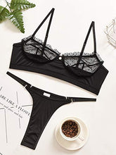 Load image into Gallery viewer, Kaei&amp;Shi Ruffle Two Piece Lingerie Set(Black,6-8)&amp;Embroidered Bra and Panty Set(Black, 8-10)

