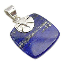 Load image into Gallery viewer, SilverStarJewel Lapis Flat Pendant 1.4" 5.3 Grams Solid Silver Ladies Gift Christmas Jewelry Sales
