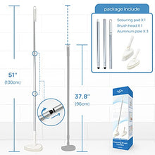 Load image into Gallery viewer, Qaestfy Shower Scrubber &amp; Cleaning Brush Combo Tub and Tile Scrubber Cleaner Scrub Brushes with 51'' Long Handle Tool for Bathroom Bathtub Wall Mop Scrubbing Model QAE002
