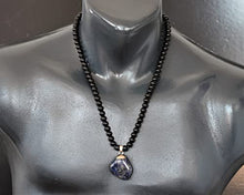 Load image into Gallery viewer, ElisaJewelryArt - Natural Sodalite Pendant Natural Black Onyx Beaded Necklace Genuine Gemstone Balance Stone Clasp Closure Necklace Unisex Necklace (22.00, Sodalite)
