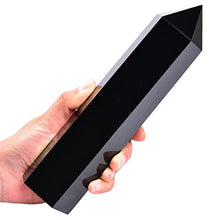 Load image into Gallery viewer, MOGEMT Large Black Obsidian Crystal Tower Natural Healing Crystal Point Wand Obelisk 6 Faceted Reiki Chakra Meditation Therapy Home Decor Gift 1.5-2 LBS
