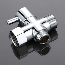 Load image into Gallery viewer, SOMDARHK T Adapter,T Adapter with Shut-off Valve,3-way Tee Connector,T Adapter for Bidet,T Valve Adapter,Metal Brass T Valve Diverter,Chrome Finish
