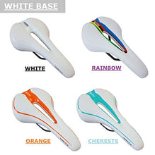Load image into Gallery viewer, GORIX Bike Saddle Seat Comfortable Cushion with Rail Mountain Road Bicycle for Men and Women (GX-C19) (White×Celeste)
