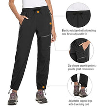 Load image into Gallery viewer, BALEAF Women's Hiking Cargo Pants Outdoor Lightweight Capris Water Resistant UPF 50 Zipper Pockets Black Size M
