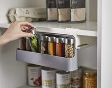 Load image into Gallery viewer, Joseph Joseph CupboardStore Spice Organizer 3M Tape Under-Shelf Pull Out Drawer Storage for Cabinet, One-size, Gray/White
