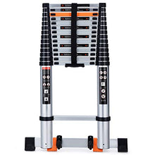 Load image into Gallery viewer, Telescoping Ladder Extension Multi-Purpose 18.5 FT Aluminum Foldable Industrial Compact Loft Ladder Household Daily or Emergency Use Portable Extendable Step Ladders 330 lb Large Loading Capacity
