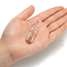 Load image into Gallery viewer, Jovivi Tree of Life Pendant Necklace, Wire Wrapped Raw Clear Crystal Quartz Healing Crystal Gemstone Necklace for Women
