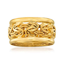 Load image into Gallery viewer, Ross-Simons 18kt Yellow Gold Bordered Byzantine Ring For Women
