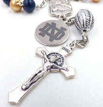 Load image into Gallery viewer, Single Decade St. Christopher Sports Team Auto Rosary - Notre Dame Fighting Irish NCAA Catholic Rosary Beads
