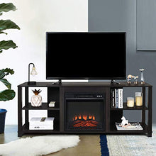 Load image into Gallery viewer, Tangkula 18" Electric Fireplace Heater, Freestanding &amp; Recessed 1400 W Electric Stove Heater w/Adjustable LED Flame, Fireplace Insert w/Remote Control, Safer Plug and Sensor
