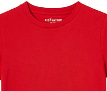 Load image into Gallery viewer, Kid Nation Kids Unisex 3 Packs 100% Cotton Tagless Short Sleeve Crewneck T Shirts S Red+Orange+White
