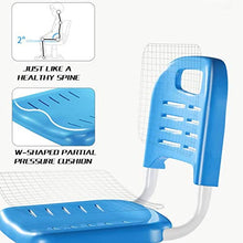 Load image into Gallery viewer, FTF Kids Desk and Chair Set Height Adjustable Children Table and Chair Set, Home School Use Anti-Reflective Children Study Table with LED Light/Reading Board/Pull-Out Drawer (Blue)
