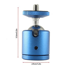 Load image into Gallery viewer, EXMAX 360 Degree Aluminum Alloy Body Rotating Swivel Mini Tripod Ball Head 1/4" Screw Thread Base Mount for Lighter DSLR Video Camera Camcorder Mini Projector LED Light Bracket Hiking HTC Vive (Blue)
