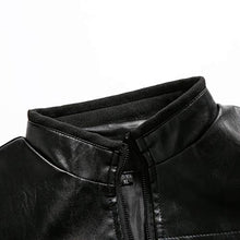 Load image into Gallery viewer, Men Winter Top Leather Jacket Biker Motorcycle Zipper Long Sleeve Coat Blouses
